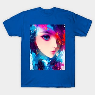 Abstract art of an anime girl, closeup view of beautiful eye T-Shirt